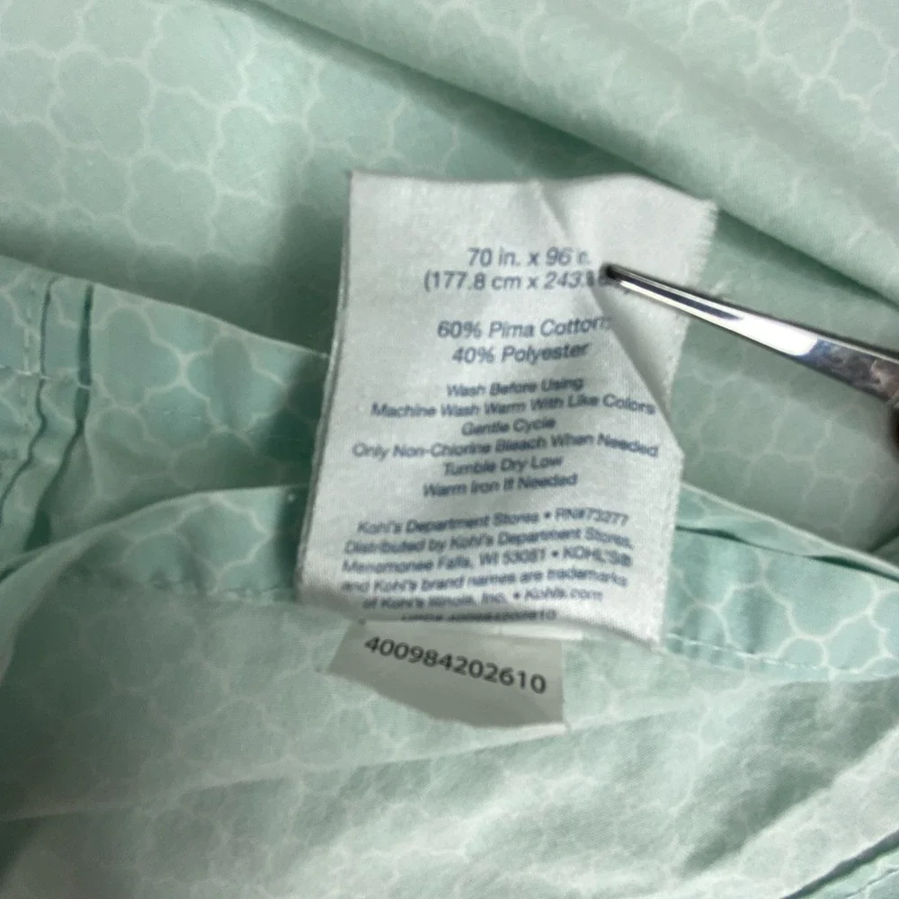 The‎ Big One Easy-Care Twin Blue Trellis Sheet Set Pima Cotton Blend 275TC